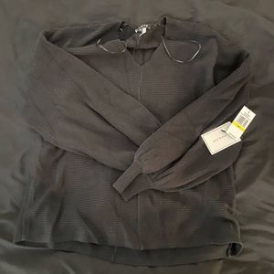 Bell sleeve black sweater